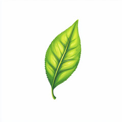 vibrant green tea leaf with detailed texture and shading, showcasing its natural beauty and freshness. This captures essence of nature and vitality