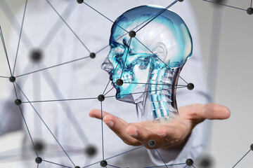 digital medical futuristic interface 3D rendering