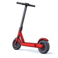 vibrant red electric scooter with sleek design and sturdy wheels, perfect for urban commuting and fun rides. Its modern style and practicality make it ideal choice for city travel