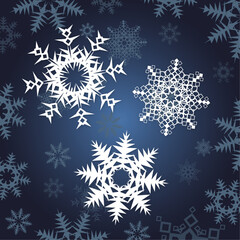 screensaver design with white snowflakes for winter holiday theme