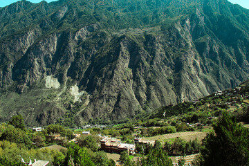 Sichuan, China Jiaju Tibetan Village, Danba, concentrated place for Jiarong Tibetans with hundreds...