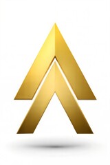 Golden Double Chevron Arrows Upward Growth Success Symbol