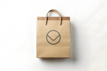 Kraft Paper Shopping Bag with Minimalist Logo Design