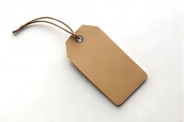 Blank Brown Paper Tag with String, Retail Label, Price Tag, Gift Tag