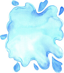 Hand-drawn Splashing Water Watercolor