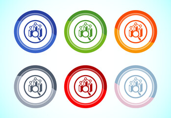 Data analytics icon design illustration. Market research, analytic icon, Button Design Saet