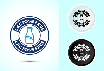 Lactose Free Icon Design Illustration, Healthy Food Concept