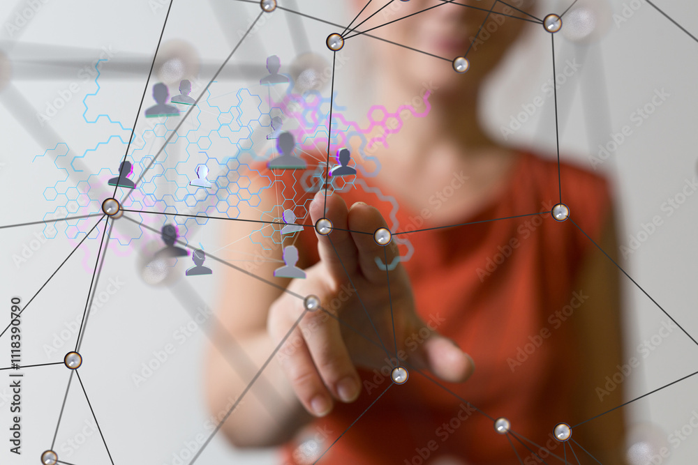 Aufkleber communication network digital group connect