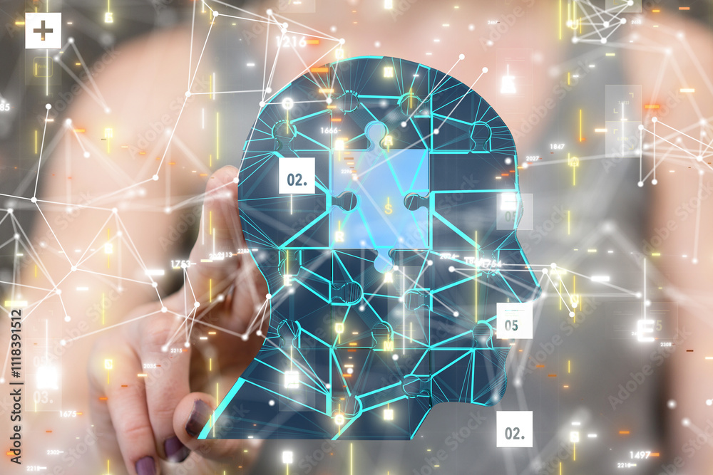 Aufkleber digital medical futuristic interface 3d rendering