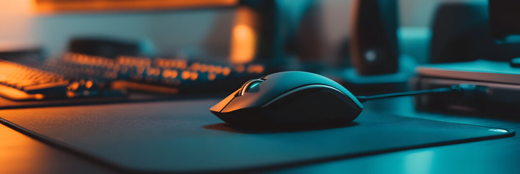 Close-up of Computer Desk Accessories