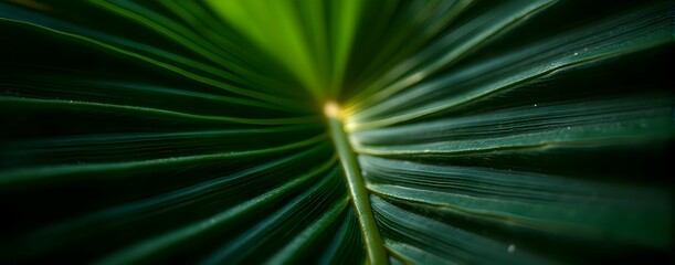 Obraz premium Deep Emerald Green Leaf: Nature's intricate artistry unfolds in this mesmerizing close-up. Lush veins create a captivating visual symphony.