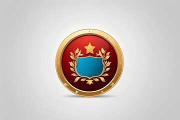 royal red and gold emblem with a shield design representing prestige strength and power perfect for decorative logos or awards