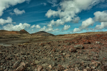 volcanic landscape in island of Lanzarote, canary islands