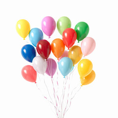 colorful balloons isolated on white background.