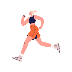 The young woman running. Runner exercising