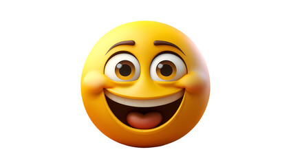 Fototapeta premium A bright yellow emoji with a big, cheerful smile and sparkling eyes, radiating happiness