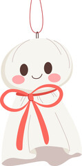 Vector illustration of cute teru teru bozu. Japanese custom of making dolls for having good weather