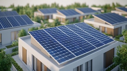 Solar Panels on Suburban Homes for Renewable Energy