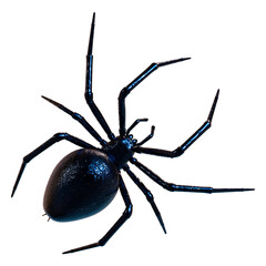 3D Rendering Black Widow Spider on White