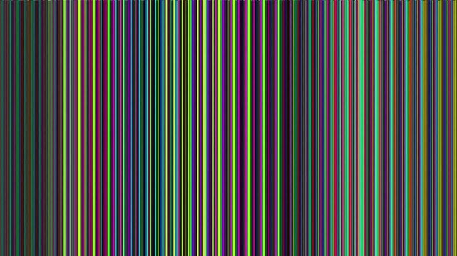  VJ vivid movement laser speed vertical lines shapes, animated abstract stripe shapes colorful holographic rainbow swirl animation. Looping footage hippie tie dye design
