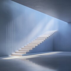 Obraz premium Illuminated staircase leading to future possibilities minimalist architecture indoor space modern design perspective