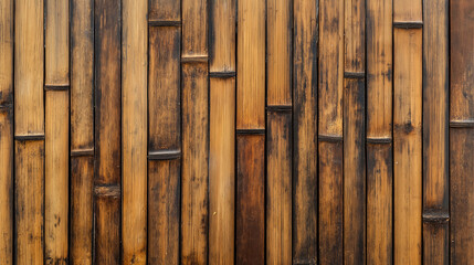 Close-up of natural bamboo sticks in earthy tones with a textured and rustic arrangement