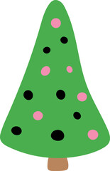Minimalist flat design Christmas tree with star
