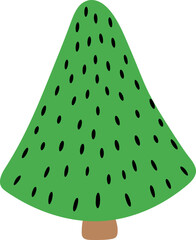 Minimalist flat design Christmas tree with star