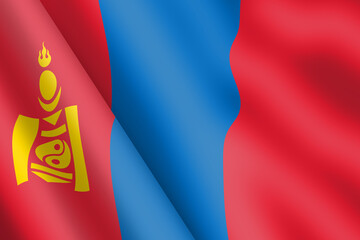 Mongolia waving flag 3d illustration