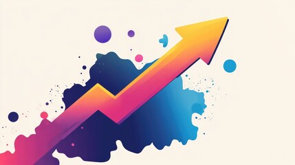 Fototapeta premium rising arrow graphic flat design top view digital marketing theme cartoon drawing Complementary Color Scheme