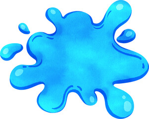 Hand-drawn  Splashing Water Digital painting