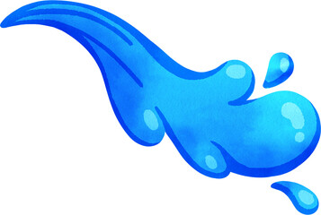 Hand-drawn  Splashing Water Digital painting