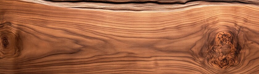 Fototapeta premium Walnut panel with visible knots, adding character and uniqueness to the texture