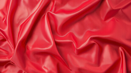 Obraz premium Crinkled red plastic texture with glossy reflective surface and abstract folds