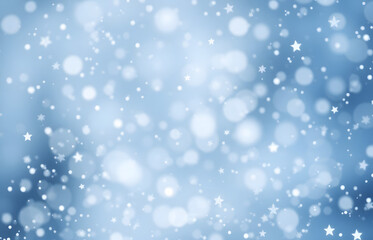 A winter background filled with soft snowflakes and icy blue hues, creating a frosty atmosphere perfect for seasonal and holiday themes.