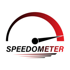 Gauge Meter Icon. Speedometer Icon. Tachometer or Odometer Display. Vector Illustration.