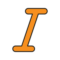 italic color line icon with white background vector stock illustration