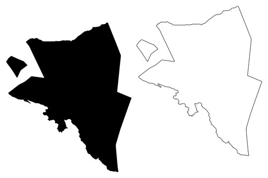 Aana District, Upolu island (Independent State of Samoa, Western Samoa) map vector illustration, scribble sketch A&lsquo;ana map