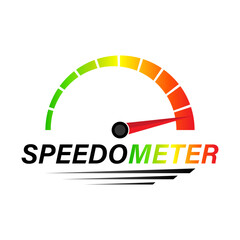 Gauge Meter Icon. Speedometer Icon. Tachometer or Odometer Display. Vector Illustration.