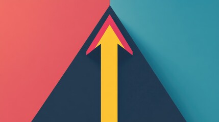upward direction arrow flat design front view business development theme animation vivid 