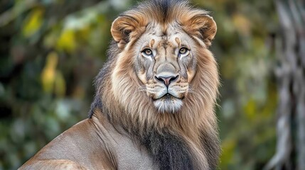 Majestic African Lion Portrait In Natural Habitat