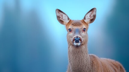 Red Deer Doe Portrait 