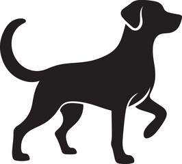 Dog silhouette vector illustration. isolated black silhouette of a dog collection.