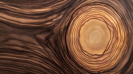 Walnut wood slice with visible tree rings, emphasizing growth and natural patterns