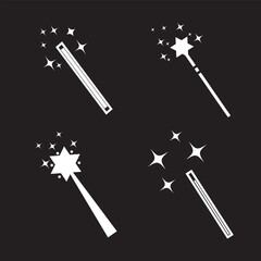 magic wand line icon set