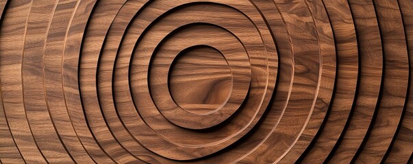 Walnut wood texture in a radial pattern, circular symmetry, artistic woodworking style