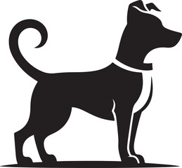 Dog silhouette vector illustration. isolated black silhouette of a dog collection.