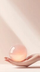 Gentle Hand Holding a Luminous Orb.