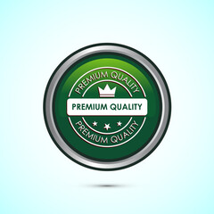 premium quality badge icon design illustration. Green Color Round Button Design