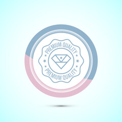 premium quality badge icon design illustration. Pastel Color Button Design